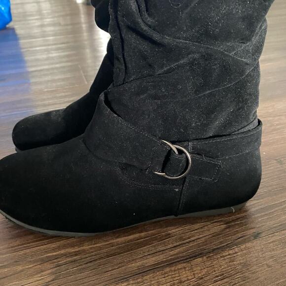Shein Sz 40 black faux suede ankle boots - Picture 4 of 10